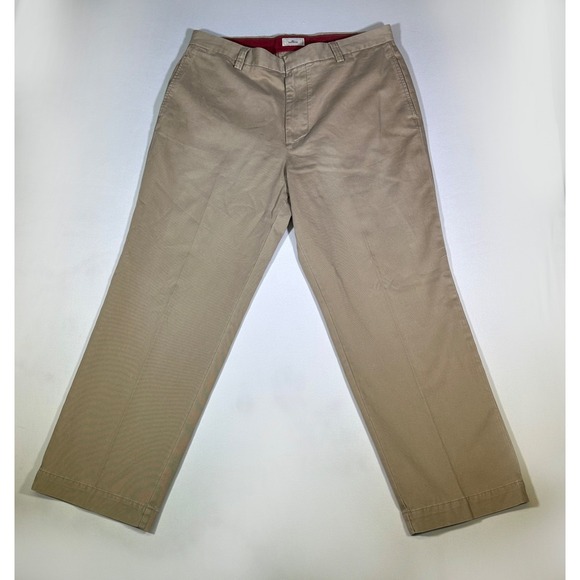 Dockers Iconic Tan Khaki Pants Flat Front Relaxed Fit 36x29 - Picture 1 of 5
